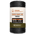 Texas Bushcraft Tarred Bank Line Twine - #36 Black Nylon String for Fishing, Camping and Outdoor Survival – Strong, Weather Resistant Bankline Cordage for Trotline - style: Twisted