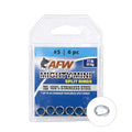 American Fishing Wire Mighty Mini Stainless Steel Split Rings, 3 Times Stronger Than Brass, Superior Holding Power for Fisherman and Outdoorsman - 100pcs in Bright Stainless Steel and Gunmetal Black - size: 6 pc, #5, 77 lb test, style: Stainless Steel