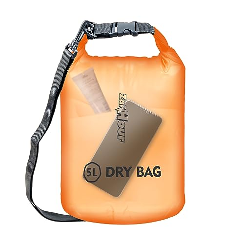 Waterproof Dry Bag - Roll Top Transparent Storage Bag,2L/5L/10L/20L,Suitable for Traveling, Swimming, Kayaking, Camping, Fishing, Rainy Day Trips - color: Orange, size: 5L