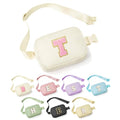 YOOLIFE Teacher Appreciation Gifts for Women, Teacher Retirement Gifts for Women Teacher Bag Teacher Gifts from Students, Initial Crossbody Bag Belt Bag, White T - color: Beige, style: T