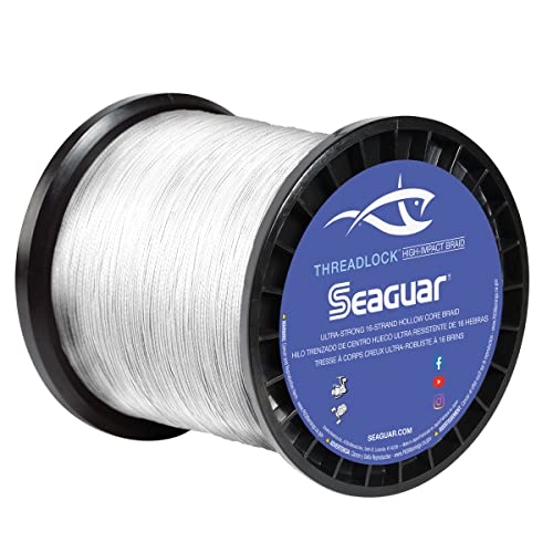 Seaguar Threadlock Braided Fishing Line, Low Visibility White, Multiple Sizes - size: 80lbs/2500yds