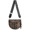 Checkered Nylon Crossbody Bag Bum Bag for Women Mom Large Checkered Fanny Packs with Adjustable Strap - color: Leopard
