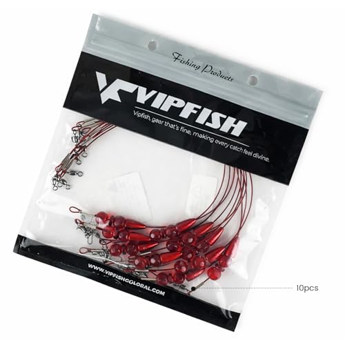 Texas Rigs 10 Pack, Pre-Rigged Bass Fishing Rig with Bullet Weight, Swivel & Snap, Weedless Soft Plastic Rig for Largemouth & Smallmouth Bass - color: Blood, size: 1/2oz