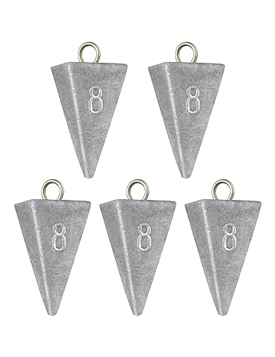 BLUEWING Pyramid Sinkers Lead Fishing Weights 1oz,2oz,3oz,5oz,8oz,10oz,12oz,16oz,32oz for Saltwater - style: #11 8oz, 6 Pack
