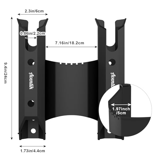 Aventik 2/4pcs Tube Fishing Rod Holders for Boat Truck Tool Box with Tool Slot, Wall Mount Fishing Pole Holders with Screws - style: 2 Pole&tool Slot