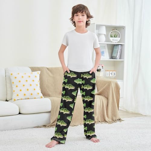 Pajama Pants Long Sleep Pant Elastic Waist Pajama Bottoms with Pockets - color: Color17, size: 6-8 Years