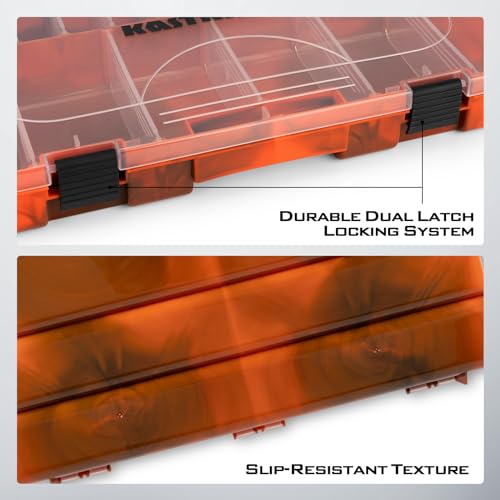 KastKing Tackle Boxes, Plastic Box, Plastic Storage Organizer Box with Removable Dividers - Fishing Tackle Storage - Box Organizer - 2 Packs /4 Packs Tackle Trays - Parts Box - color: Orange Camouflage, size: 3700(4Pack)
