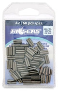 HI-SEAS Mini Double Barrel Copper Sleeves, 2.2 mm ID, 3.5 mm OD, 12.1 mm Length, Black, 60 pc - style: 2.2. Mm Id/60 Pc