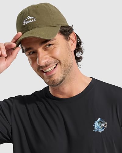 Pudolla Men's Fishing Swim Graphic Shirts Short Sleeve Sun Protection UV UPF 50+ SPF Tee Quick Dry Lightweight Water Tops - color: Black_background_fish, size: Medium
