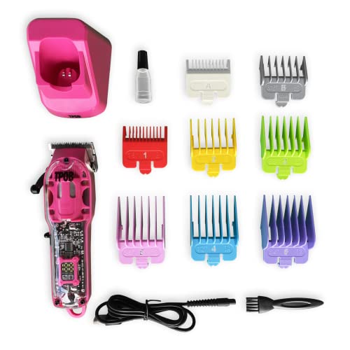 TPOB Slime 2 Candy Edition Barber Hair Clippers for Men 6800 RPM with Matte Pink Case and Taper Blade - color: Candy
