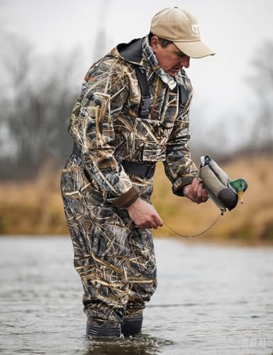 TIDEWE Bootfoot Chest Wader, 2-Ply Nylon/PVC Waterproof Fishing Hunting Waders with Boot Hanger for Men Women Green Brown - color: Next Camo Evos, size: M6/W8