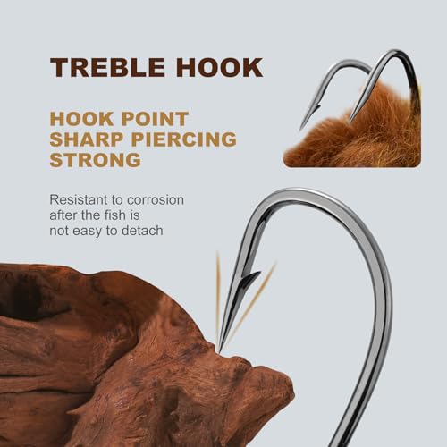 Pike Musky Walleye Fishing Lure Spinnerbait with Feathered Hooks Rooster Tail Fishing Lures Spoon Lures Baits with Tackle Box - color: Style A-Brown