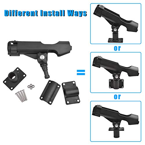 Fishing Rod Holders for Boat Adjustable Fishing Pole Holder with Large Clamp Folding Rod Racks Holder - color: 2pcs #4 Multi-Positional Mounting