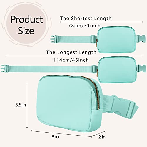 VOROLO Fanny Pack For Women And Men Crossbody Bag Belt Bag | Adjustable Strap Graduation Gifts Lightweight Travel Running - color: Black+Light Green
