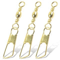AGOOL Fishing Swivels Snaps, 60/120pcs Barrel Swivels with Nice Snaps Gold High Strength Solid Rings Line Lures Connector Fishing Tackle Accessories - size: #10_120pcs