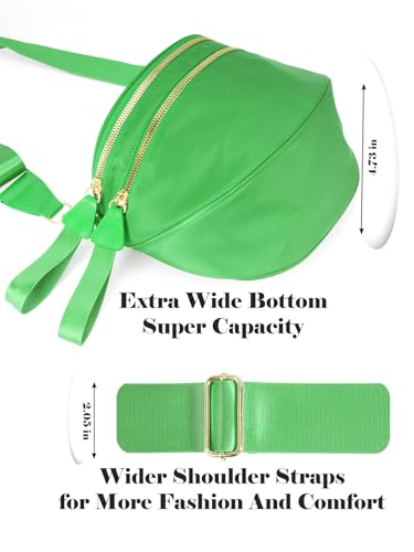 Pure Colour Crossbody Bag Bum Bag for Women,Spacious Purse Fanny Packs Belt Bag,Oversized Bum Bag (Colour Bum Bag-Kelly Green) - color: Colour Bum Bag-Kelly Green