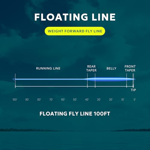 SF Fly Fishing Line Weight Forward Floating Fly Line for Fly Fishing 3wt 4wt 5wt 6wt 7wt 8wt 100FT Double Welded Loops - color: New Sky Blue, size: WF4F 100FT