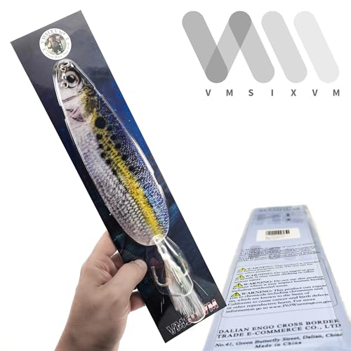 Magnum Flutter Spoon Deep Sea Jigging Fishing Lures, 7.5-9 Inch Large Hard Metal Sinking Trolling Casting Striper Fishing Spoon Baits for Striped Bass, Salmon, Walleye, Saltwater, Freshwater - color: A2 - 8" Classic - Menhaden