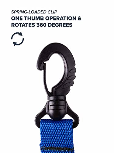 Rogue Endeavor® Fish Stringer Clip, Large, Stainless Construction, Quick Release 36” Steel Core Lanyard, Designed for Spearfishing, Kayak Fishing & Scuba Diving and All Fish Types - color: Blue- Heavy Duty
