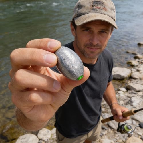 Egg Sinkers Bullet Fishing Weights Oval Shaped with Plastic Core Slip Sinkers for Catfish Fishing Casting Saltwater and Freshwater 1/5oz to 2oz - style: 1.8 Ounce-50g-8pcs