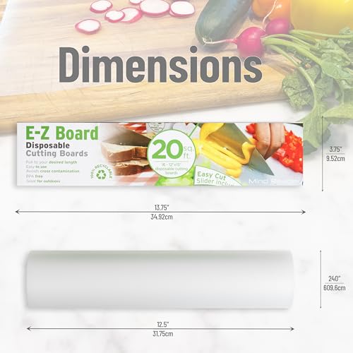Mind Reader E-Z Board Disposable Plastic Cutting Board, Flexible, 20 sf, Camping, 13.78"L x 3.35"W x 3.74"H, 2 Pack, Clear - style: 2 Pack