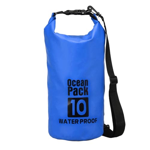 Waterproof Dry Bag, 10L Fit for Women Men Water Proof Bags Lightweight Dry Storage Floating Backpack with Whistle for Travel Backpacking Boating Kayaking Camping (Blue) - color: Blue, size: 10L