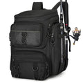 Fishing Backpack with Rod Holder, Durable Waterproof Fishing Bag, 42L Large Capacity Tackle Box Backpack (Black) - color: Black