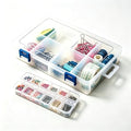 2 Piece Clear Plastic Tackle Storage Set, Adjustable Dividers Fishing Tackle Box + Small Hook Organizer Case, Detachable Compartments for Fishing Gear & Hooks Organization and Small Hardware