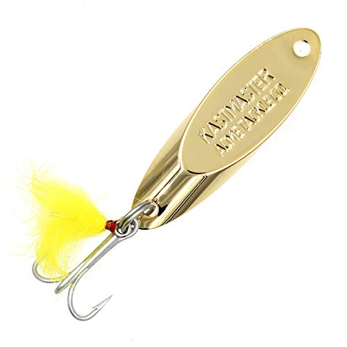 Acme Kastmaster Lure with Buck Tail Teaser - color: Gold, size: 1/8-Ounce