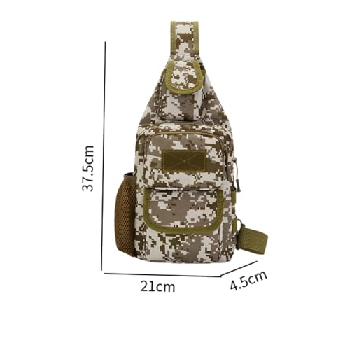 Sling Bag Crossbody Backpack for Men, Tactical Chest Shoulder Bags Daypack | Camouflage Cross Body Bag with Convertible Waterproof Shoulder Strap Trendy Casual Daypacks and Water Bottle Holder Chest Bag - color: Camouflage