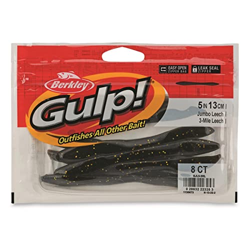 Berkley Gulp! Jumbo Leech Fishing Soft Bait - color: 3-Mile Leech