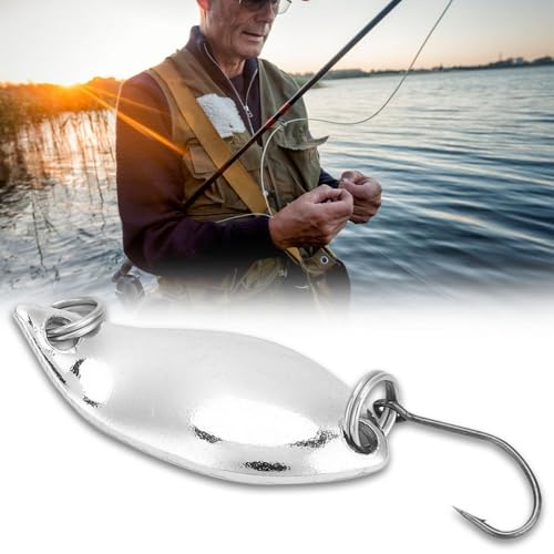 20Pcs Spoon Fishing Lures Kit – Metal Wobbler Baits with Single Hooks for Trout, Bass, Panfish in Freshwater & Saltwater Fishing - size: Silver-2.5g