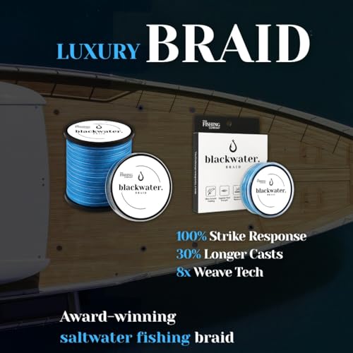 Blackwater Braid 8X Braided Fishing Line – Smooth, Strong UHMWPE Fiber – Abrasion Resistant, Zero Stretch – for Saltwater & Freshwater - color: Blue Camo, size: 8LB (150 Yards)