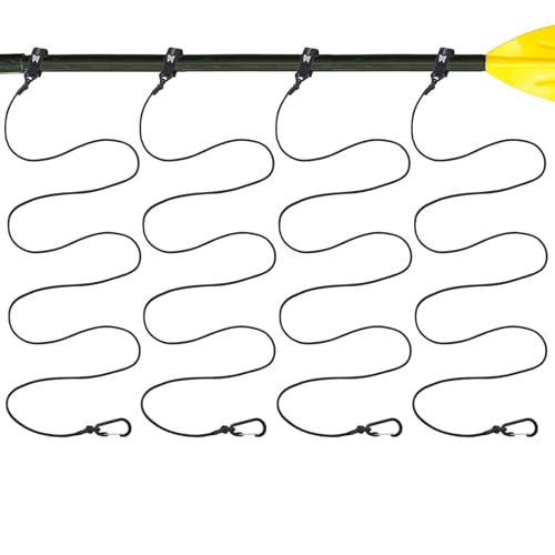 Kayak Paddle Leash, Paddle Leash Lightweight Coiled Kayak Rod Leashes for SUP Kayaking Canoing Fishing Boating - color: Black - 4 Pack