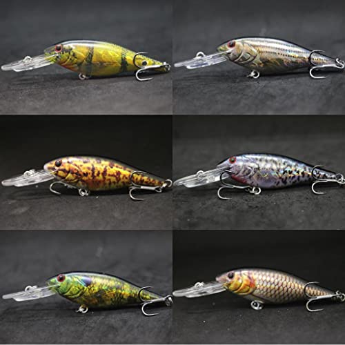 Minnow Crankbait for Bass Fishing Bass Lure Jerkbait Fishing Lures and Tackle Box - color: HC187KB