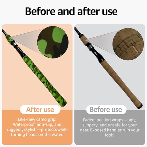 Camo Pattern Heat Shrink for Tennis Rackets & Tool Handles - No Residue, Durable Fit (30mm Diameter, 1.65 ft Length, Gray Camo Color) - color: Green Camo, size: 28mm dia. x 1.65 ft long
