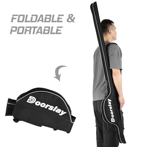 Fishing Rod Bag - 63 Inch Rod & Reel Protective Case, Portable Folding Pole Case, Waterproof Tackle Storage & Organizer - color: Black&White
