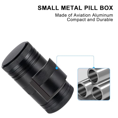 Metal Pill Box 2 Times a Day - Portable Waterproof Small Pill Case (AM PM), Travel Daily Pill Container, Compact Pill Holder Medicine Organizer for Pills/Vitamin/Fish Oil/Supplements, Black - color: Black, size: Small-Medium
