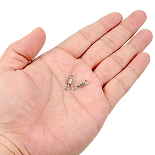 PATIKIL Fishing Barrel Swivels, 40 Pack 335LBS Copper Rolling Hook Line Connector Terminal Tackle for Saltwater Freshwater Fishing, Silver - style: 83 lb