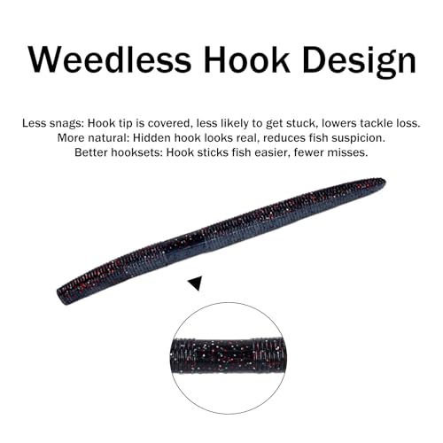 Soft Plastic Fishing Lures with Salted Hook Slot 10pcs FS/RE-09 - color: Color F