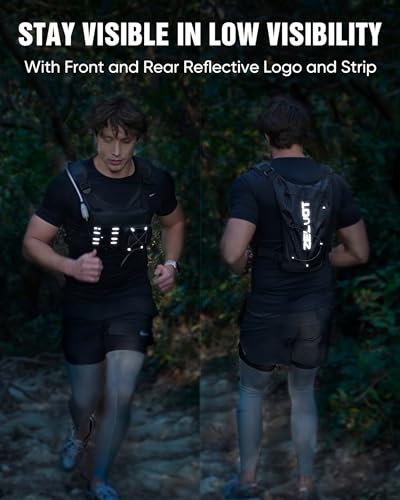 Zelvot Running Vest with 2L Water Bladder, Hydration Backpack, U.S. Design Patent, Lightweight Hydration Pack with Gear Holder, Reflective Chest Pack for Men Women - color: Olive, size: Medium-Large