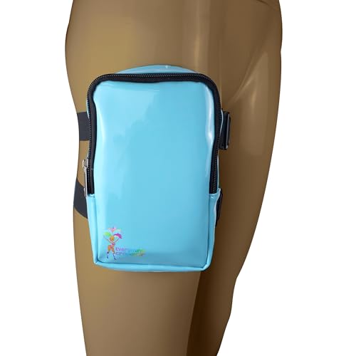 Glossy Thigh Bag | Leg Harness for Women | Outdoor Leg Pouch | Carnival Hiking Travel Fanny Pack with Adjustable Straps | Light Blue - color: Blue (light blue)
