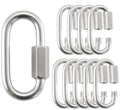 HOME MASTER HARDWARE 304 Stainless Steel D-Shaped Quick Link - 10 Pack 3/16", Threaded Small Locking Carabiner Chain Connector - size: 3/16in，10pack