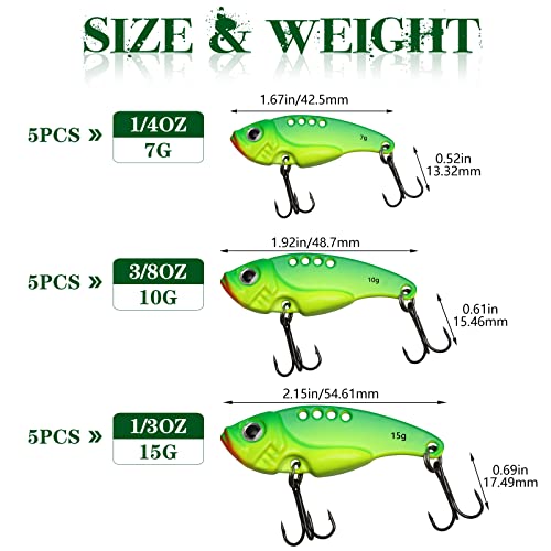 Dovesun 15/20pcs Fishing Spoon Lures Fishing Bait Trout Bass Fishing Lure for Bass, Crappie, Trout Walleye 1/5oz 1/4oz 3/8oz 1/2oz - color: A-BLADE BAITS-15pcs