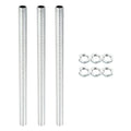 PATIKIL M12 Thread 7.87" Lamp Pipe Kit with Lock Nuts, 3 Set All Thread Rods Fasteners Hardware for Chandelier Ceiling Light DIY, Zinc Plating - size: 7.87"