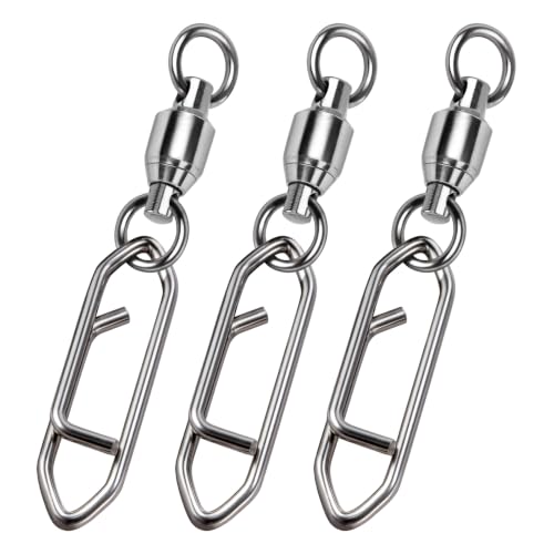 Alwonder 30-Pack Fishing Speed Clips Quick Change Snap Swivels, Ball Bearing Swivel Power Clips Fishing Snap Swivels Freshwater Saltwater Crankbait Popper Lures Quick Snaps Connectors Tackle - size: Size 0+S (33LB) 30pcs