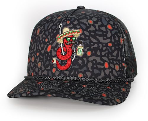 Paramount Outdoors Fly Fishing Hat Series Comfort Snap Snapback Cap for Men - color: San Juan Worm