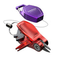 GOMEXUS Sharkbite Fishing Line Cutter with Retractors and Fishing Knot Tying Tool and Hook Eye Cleaner, Fly Fishing Nippers - color: Red