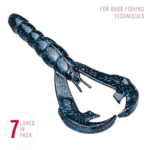 Strike King Rage Tail Craw - color: Black / Blue, size: 4 inch