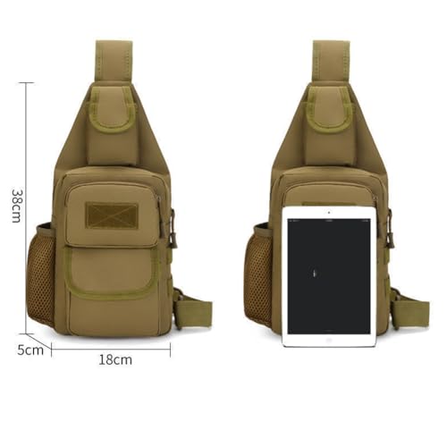 Sling Bag Crossbody Backpack for Men, Tactical Chest Shoulder Bags Daypack | Camouflage Cross Body Bag with Convertible Waterproof Shoulder Strap Trendy Casual Daypacks and Water Bottle Holder Chest Bag - color: Black 2